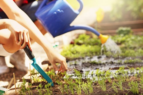 Modern jet washing equipment in use