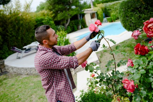 High-pressure jet washing equipment in use