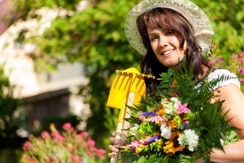 Professional cleaning process with safety gear and equipment