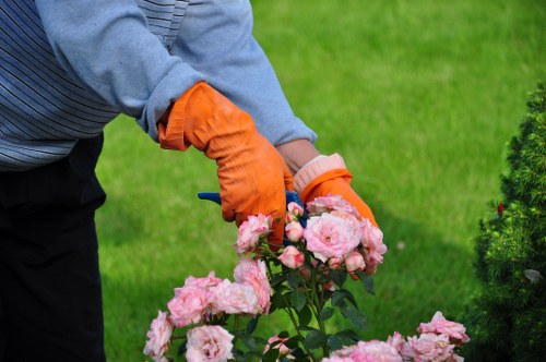 Professional technician operating a modern jet washing machine